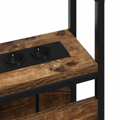 Opberghoofdbord Gerookt eiken 100 cm Bewerkt hout