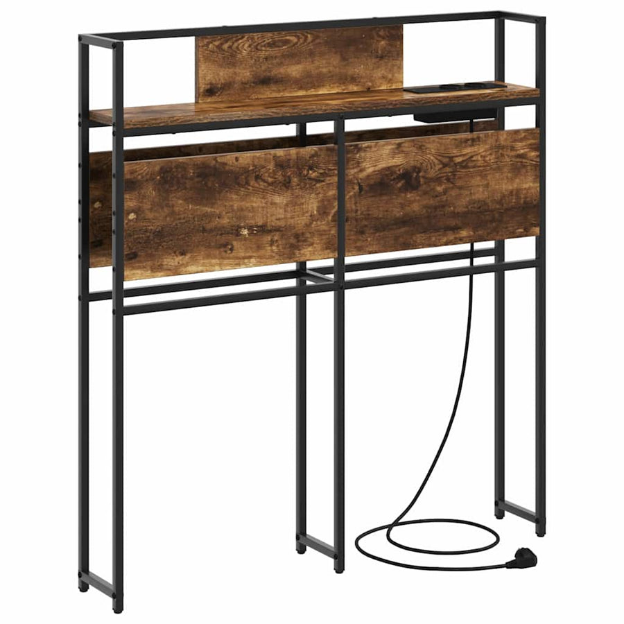 Opberghoofdbord Gerookt eiken 100 cm Bewerkt hout