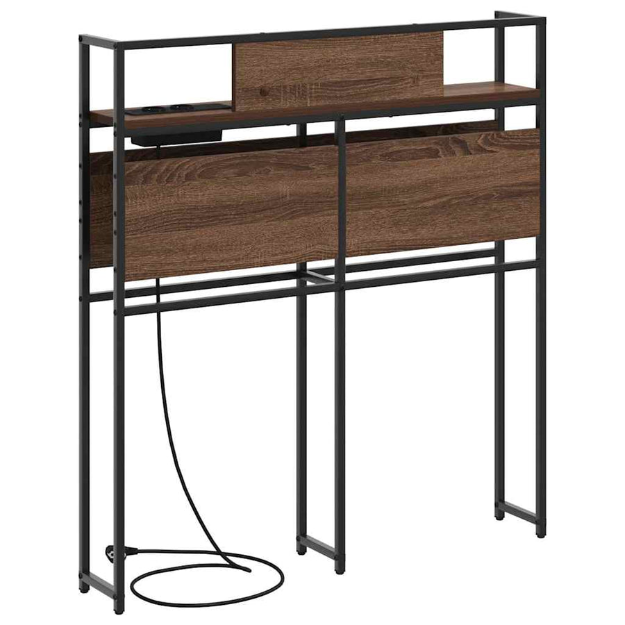 Opberghoofdbord bruin eikenkleur 100 cm Bewerkt hout