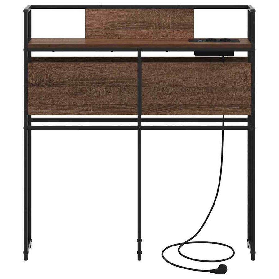 Opberghoofdbord bruin eikenkleur 100 cm Bewerkt hout