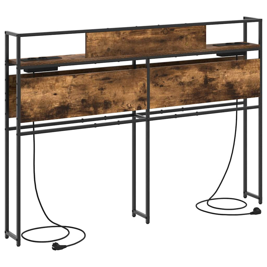 Opberghoofdbord Gerookt eiken 120 cm Bewerkt hout