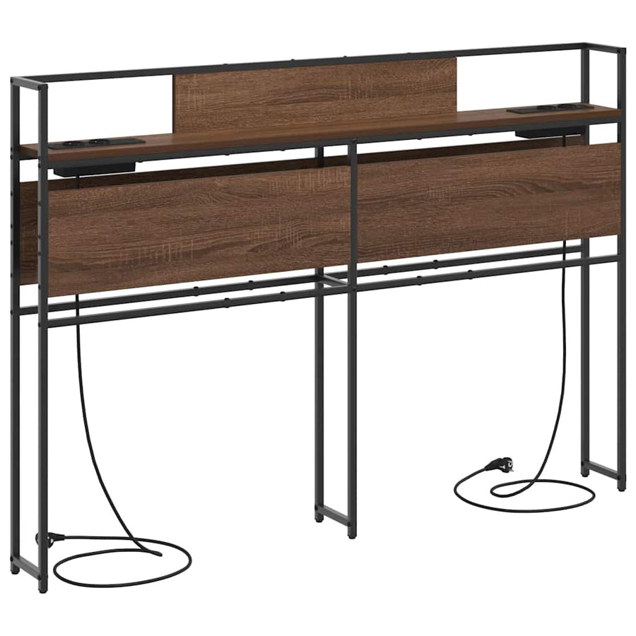 Opberghoofdbord bruin eikenkleur 120 cm Bewerkt hout