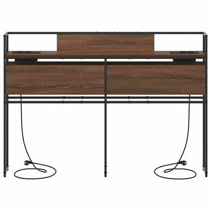 Opberghoofdbord bruin eikenkleur 120 cm Bewerkt hout