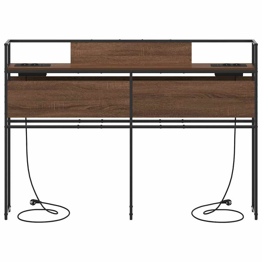 Opberghoofdbord bruin eikenkleur 120 cm Bewerkt hout