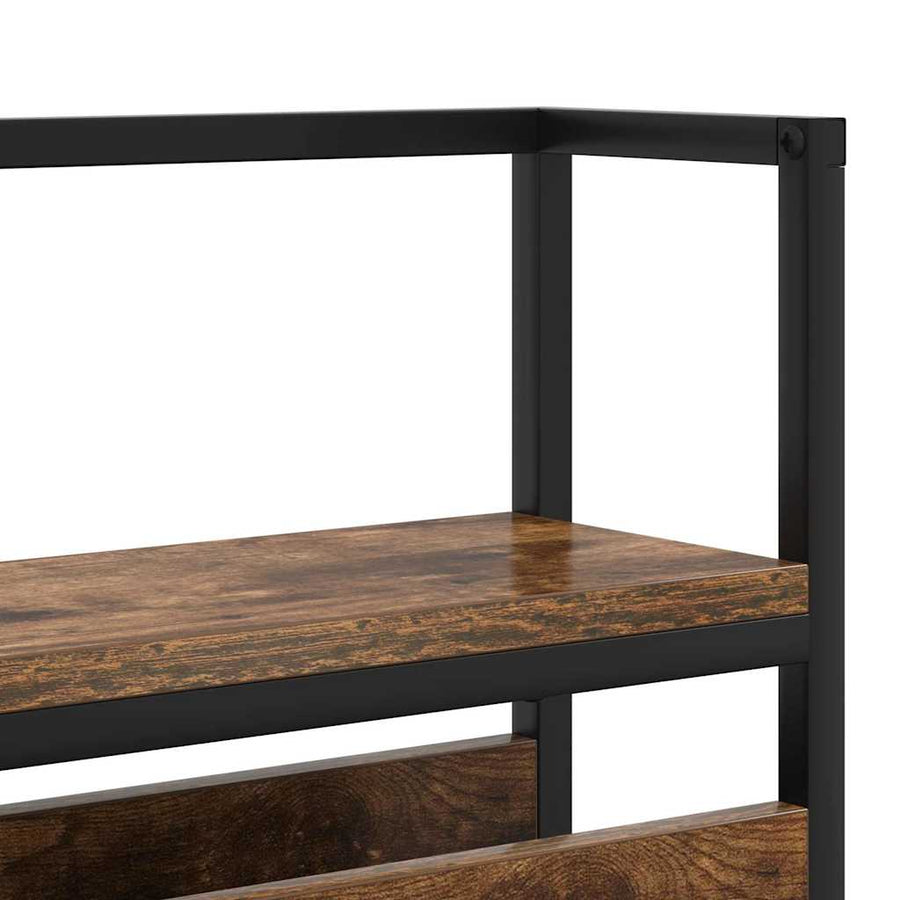 Opberghoofdbord Gerookt eiken 140 cm Bewerkt hout