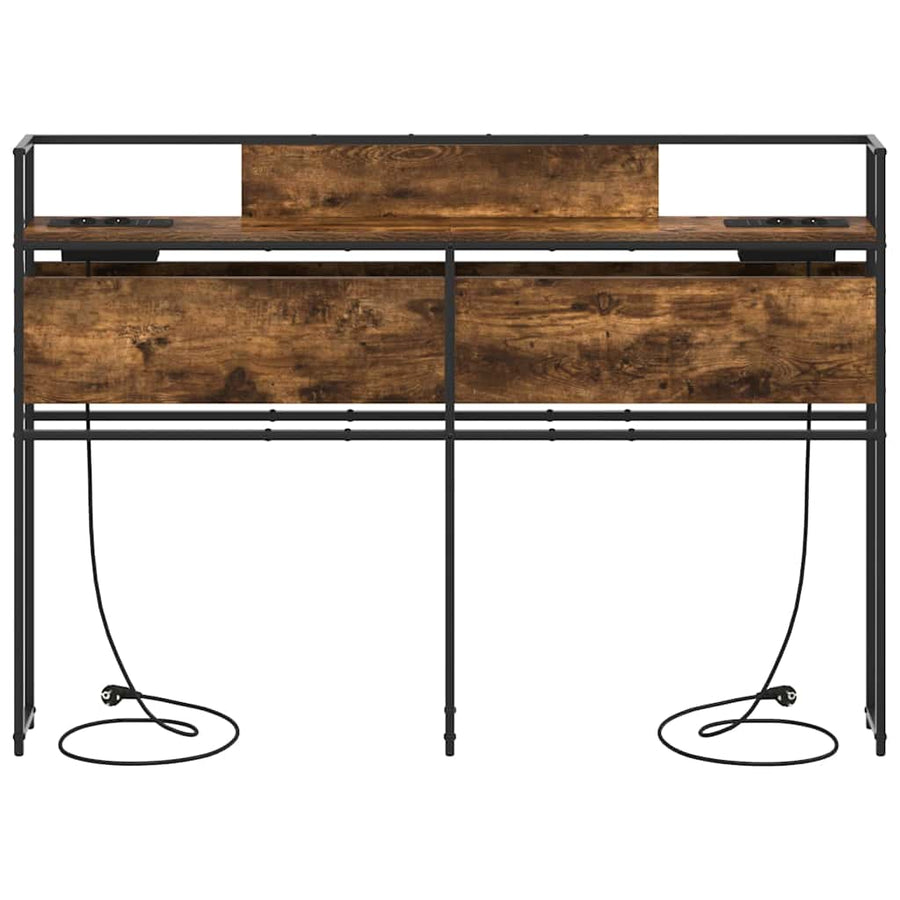 Opberghoofdbord Gerookt eiken 140 cm Bewerkt hout
