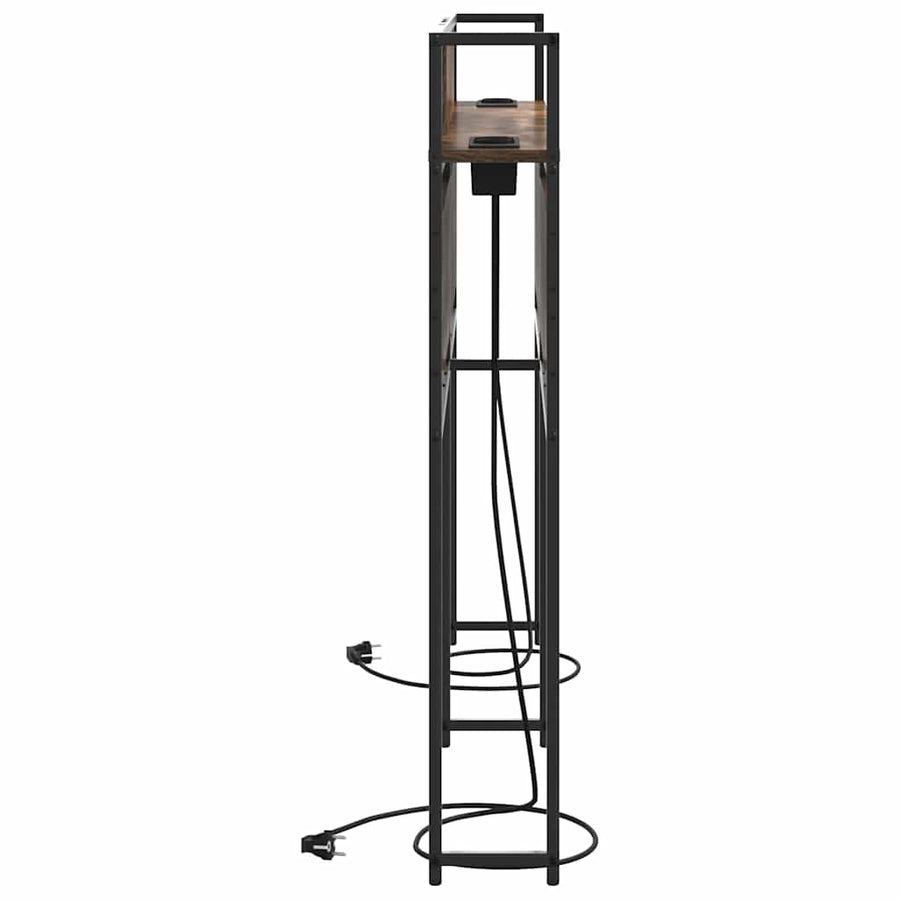 Opberghoofdbord Gerookt eiken 140 cm Bewerkt hout