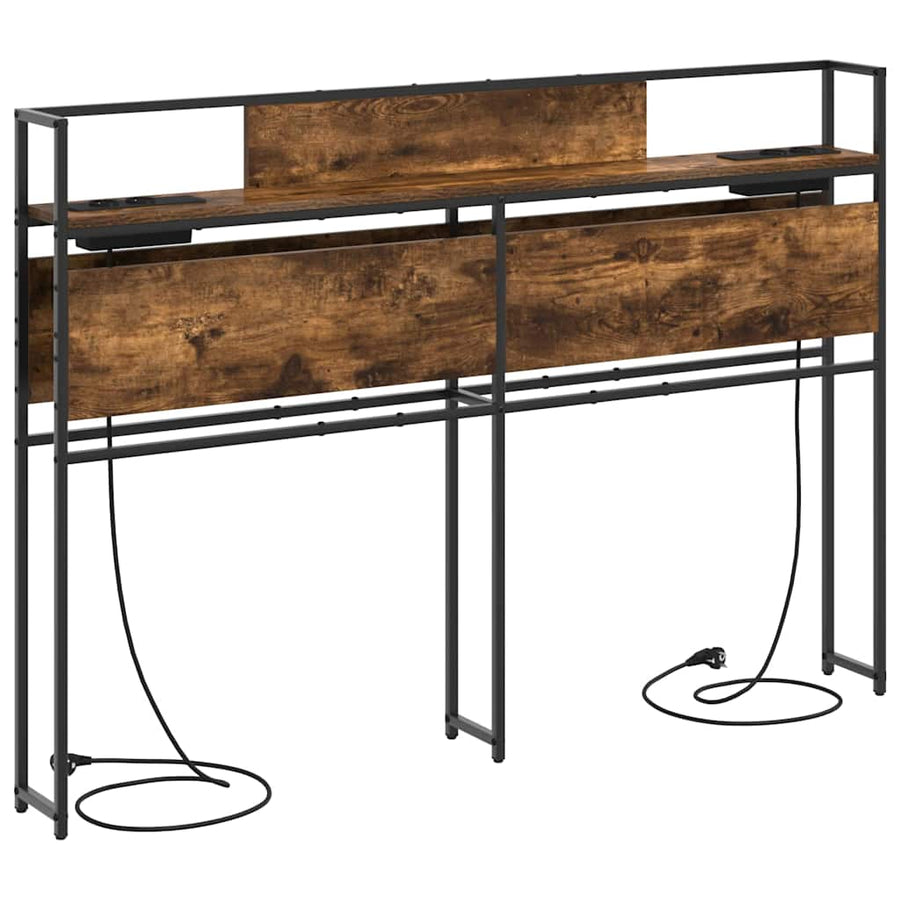 Opberghoofdbord Gerookt eiken 150 cm Bewerkt hout