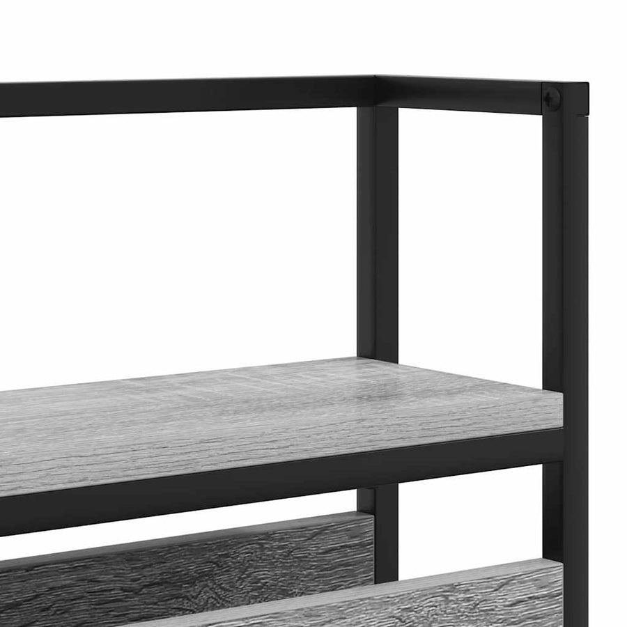 Opberghoofdbord met hoofdeinde met opslag Grijs sonoma 160 cm Bewerkt hout