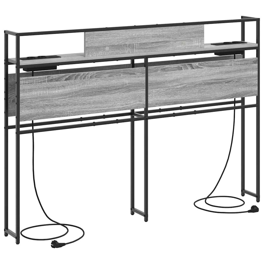 Opberghoofdbord met hoofdeinde met opslag Grijs sonoma 160 cm Bewerkt hout