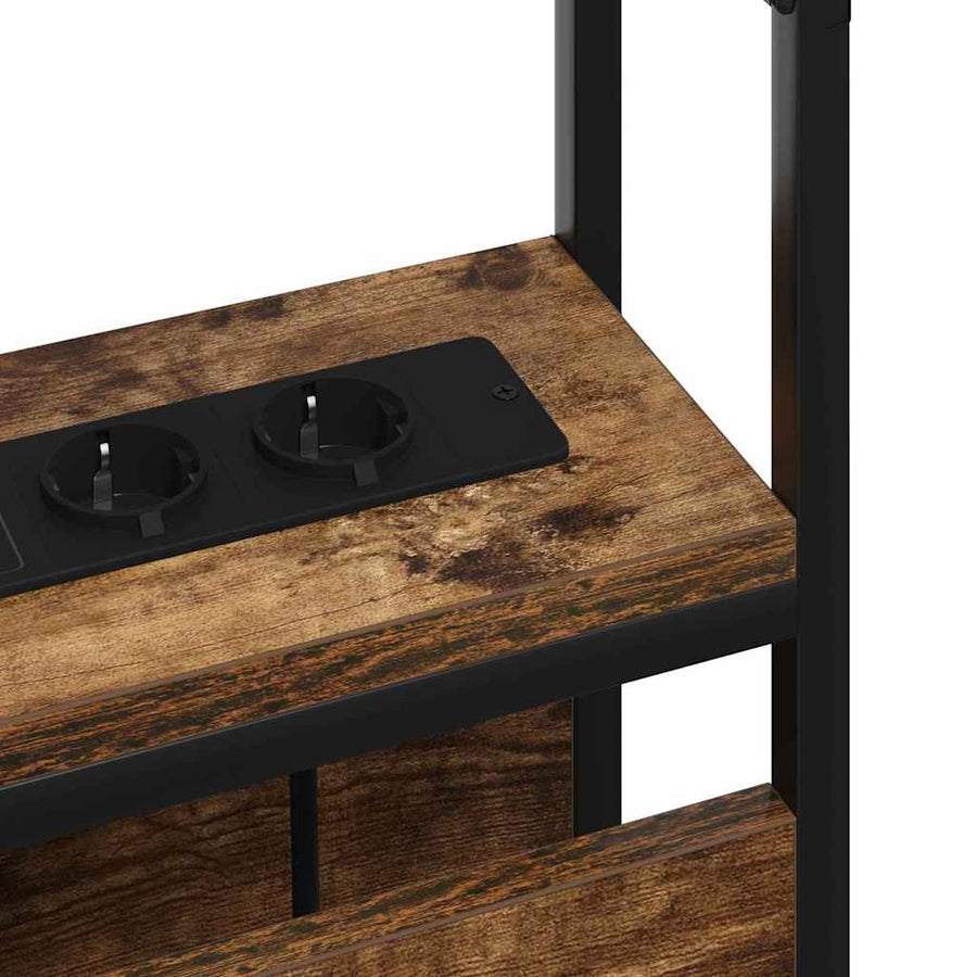 Opberghoofdbord Gerookt eiken 200 cm Bewerkt hout