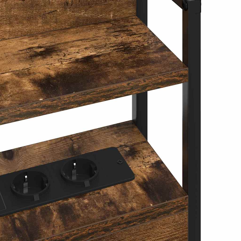 Opberghoofdbord met plank Gerookt eiken 75 cm Bewerkt hout