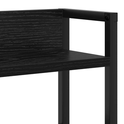 Opberghoofdbord met plank Zwart eiken 140 cm Bewerkt hout