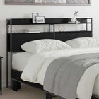 Storage headboard Black oak 140.5 x 15 x 98 cm Engineered wood
