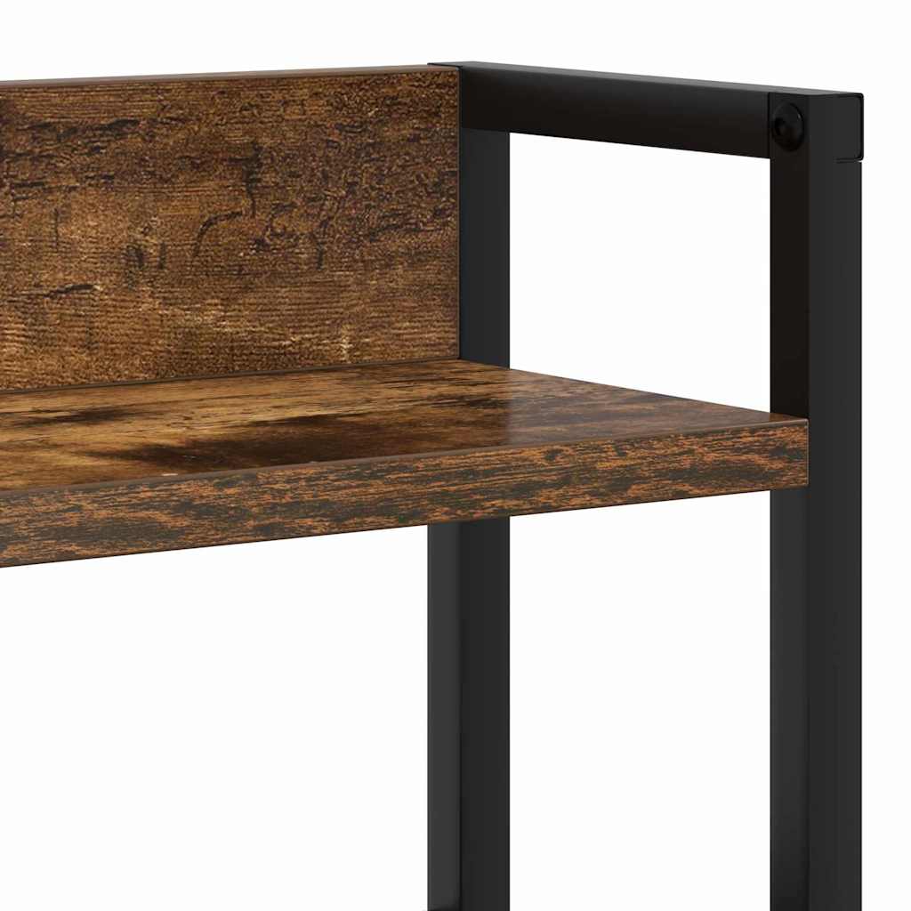 Opberghoofdbord met plank Gerookt eiken 140 cm Bewerkt hout