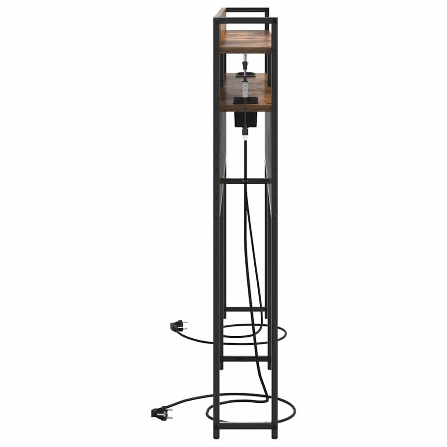 Opberghoofdbord met plank Gerookt eiken 140 cm Bewerkt hout