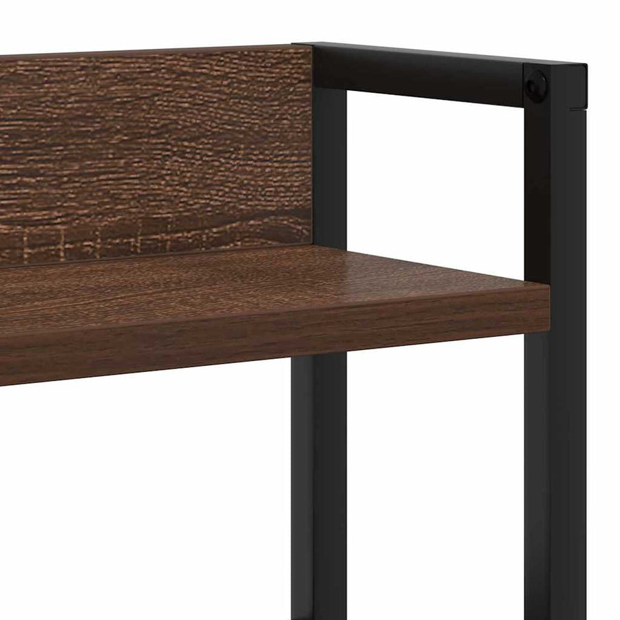Opberghoofdbord met plank bruin eikenkleur 140 cm Bewerkt hout