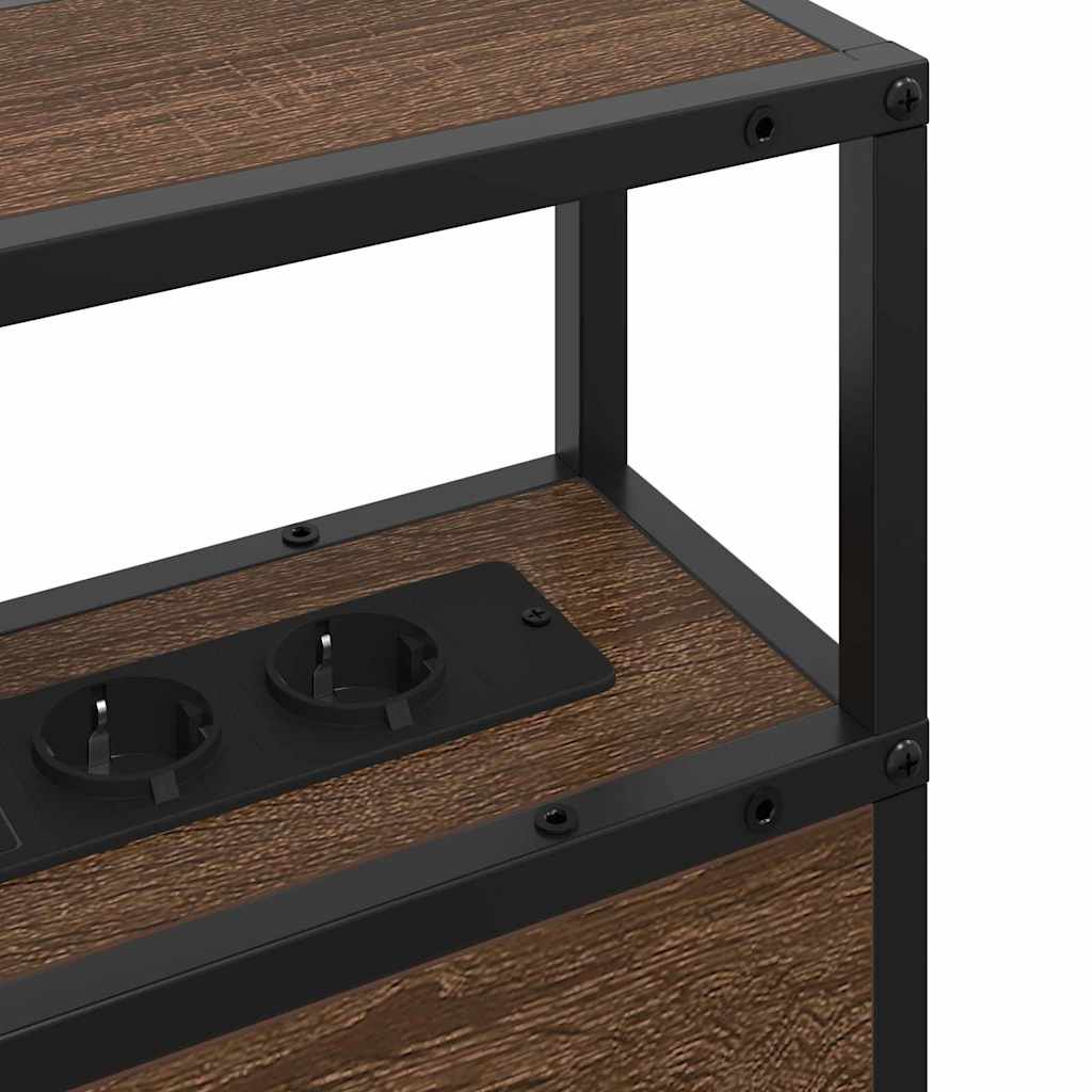 Opberghoofdbord met opslag bruin eikenkleur 75 cm Bewerkt hout