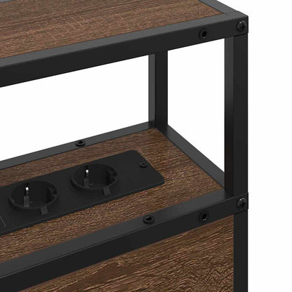 Opberghoofdbord met opslag bruin eikenkleur 75 cm Bewerkt hout
