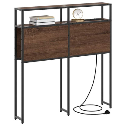 Opberghoofdbord met opslag bruin eikenkleur 75 cm Bewerkt hout