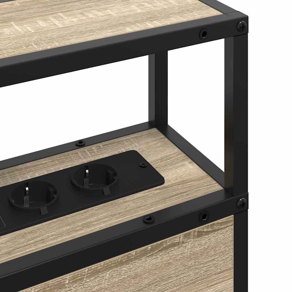 Opberghoofdbord met opslag Sonoma eiken Bewerkt hout