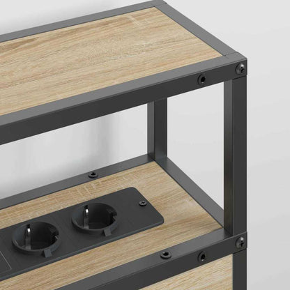 Opberghoofdbord met opslag Sonoma eiken Bewerkt hout