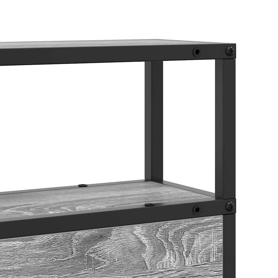Opberghoofdbord met hoofdeinde Grijs sonoma 180 cm Bewerkt hout