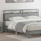 Storage Headboard with Shelf Grey Sonoma 180 cm Engineered wood