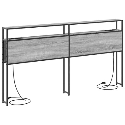 Opberghoofdbord met hoofdeinde Grijs sonoma 180 cm Bewerkt hout