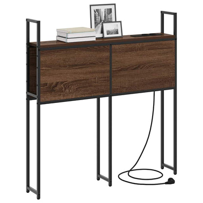 Opberghoofdbord met opslag bruin eikenkleur 75 cm Bewerkt hout