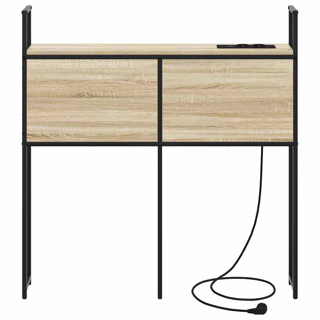Opberghoofdbord met hoofdeinde met opslag Sonoma eiken 80 cm Bewerkt hout