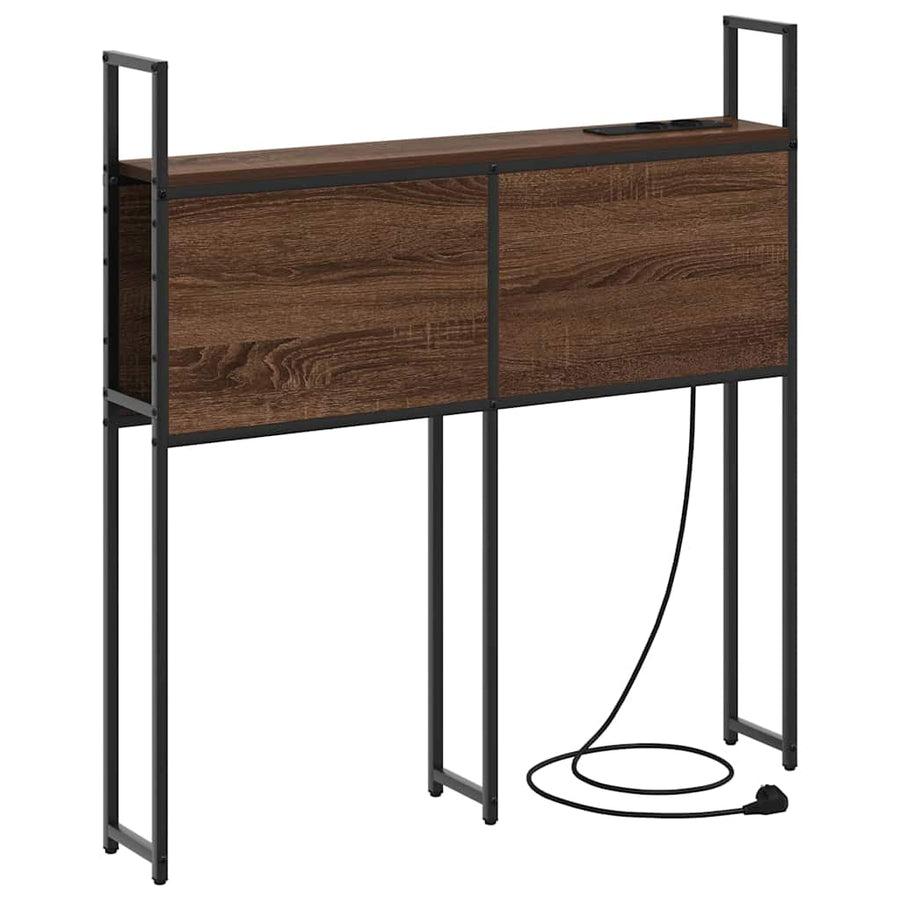 Opberghoofdbord bruin eikenkleur 80 cm Bewerkt hout