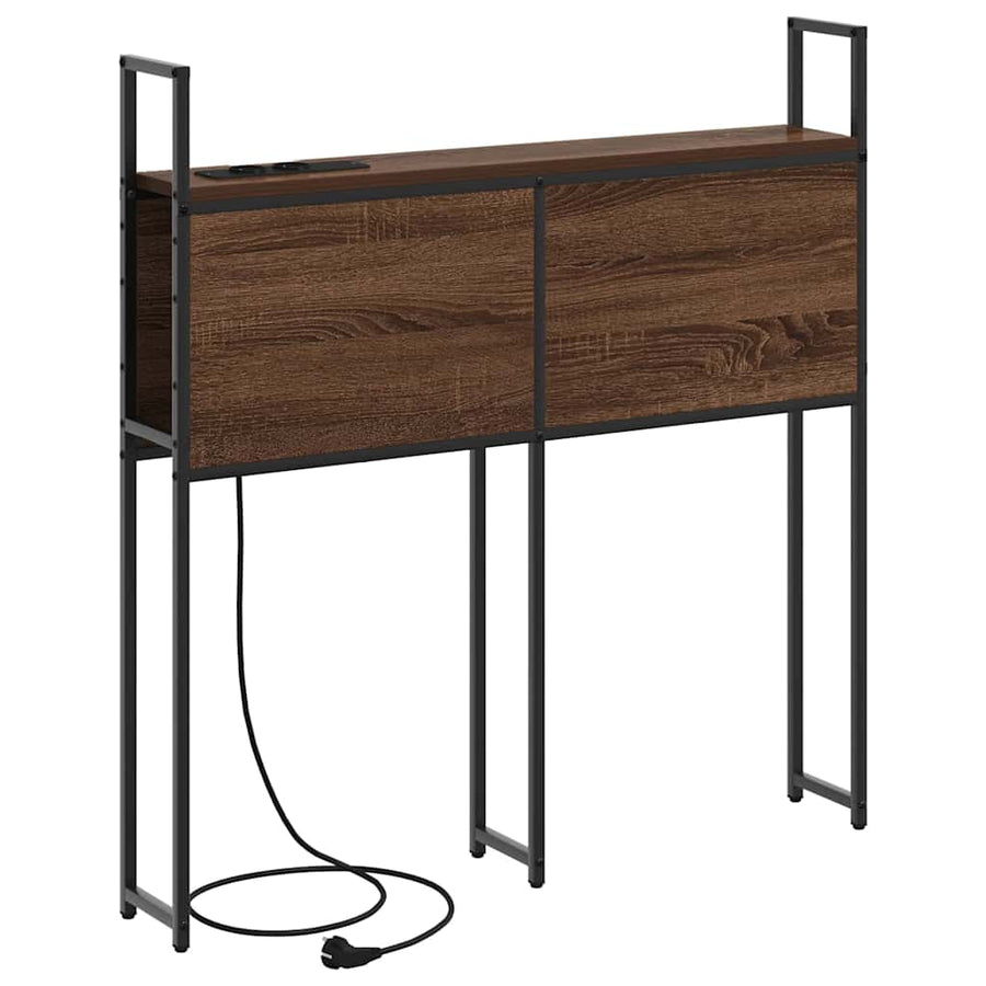 Opberghoofdbord bruin eikenkleur 80 cm Bewerkt hout