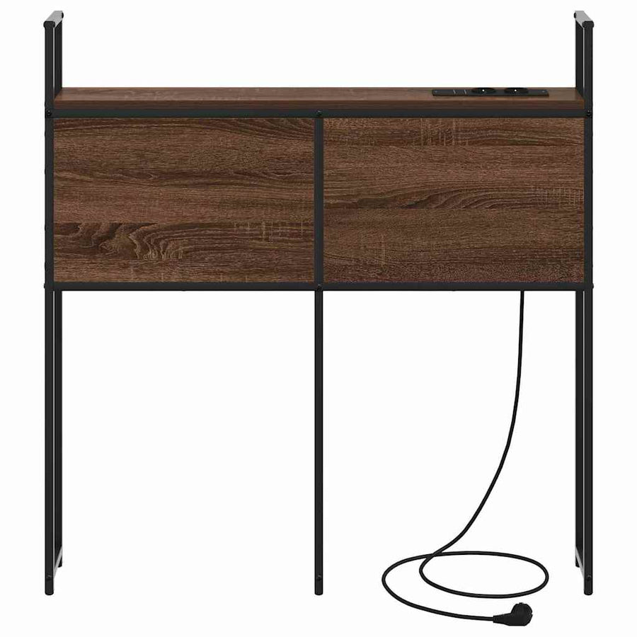 Opberghoofdbord bruin eikenkleur 80 cm Bewerkt hout