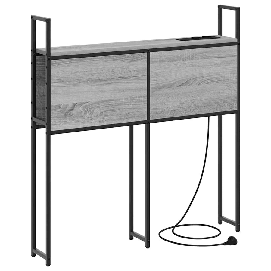 Opberghoofdbord met hoofdeinde met opslag Grijs sonoma 90 cm Bewerkt hout