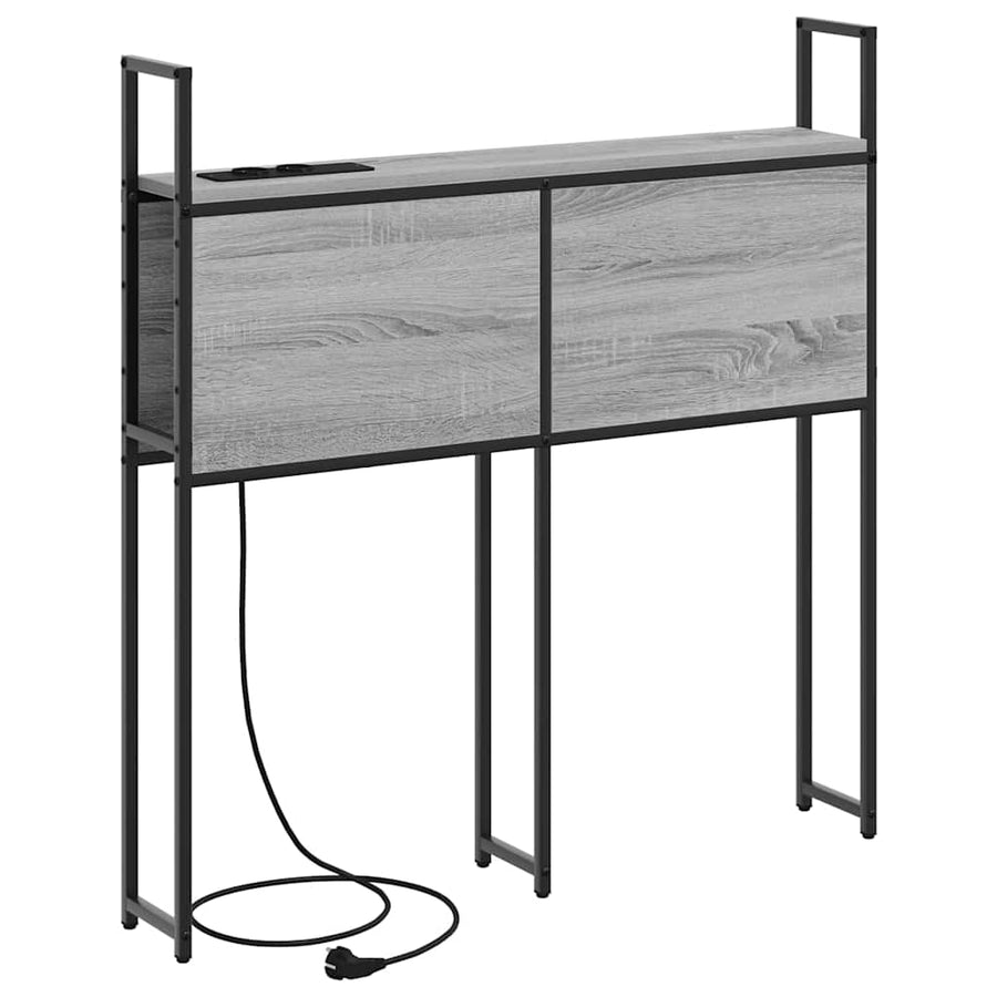 Opberghoofdbord met hoofdeinde met opslag Grijs sonoma 90 cm Bewerkt hout