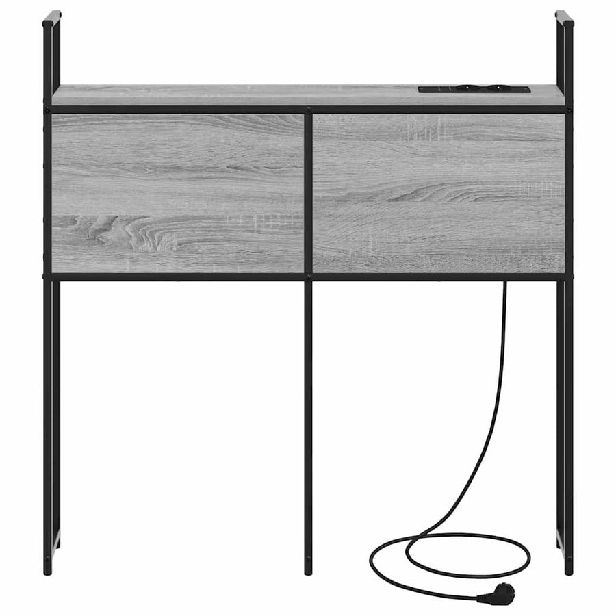 Opberghoofdbord met hoofdeinde met opslag Grijs sonoma 90 cm Bewerkt hout