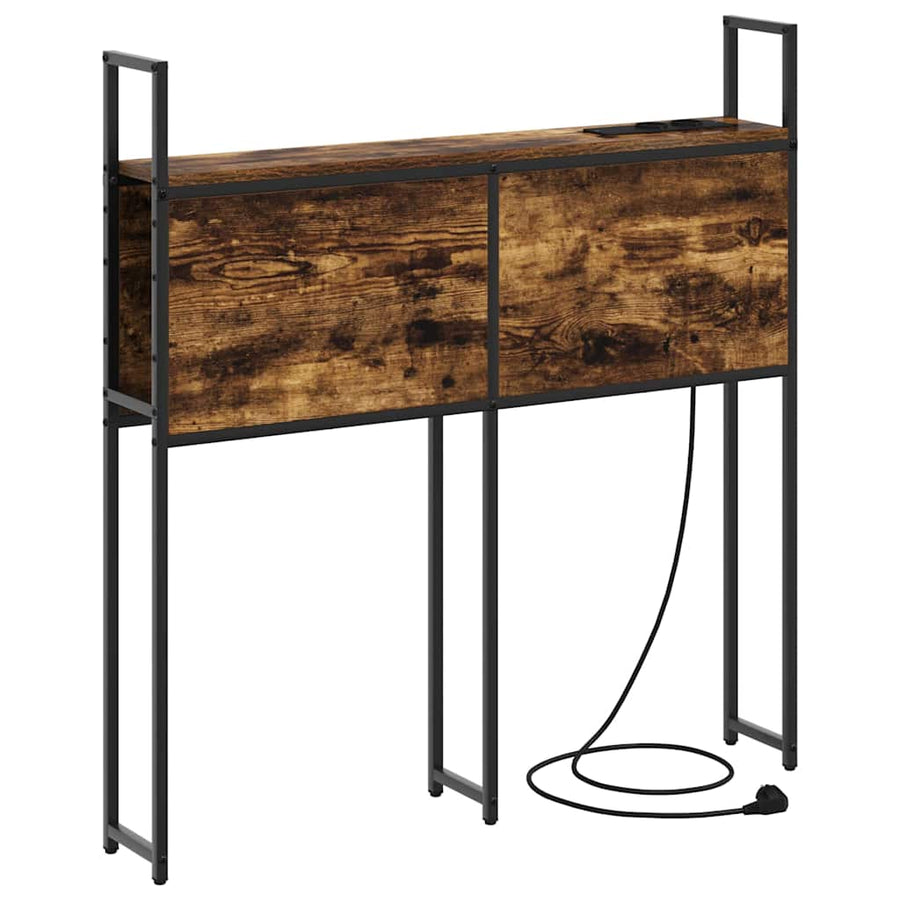 Opberghoofdbord Gerookt eiken 100 cm Bewerkt hout