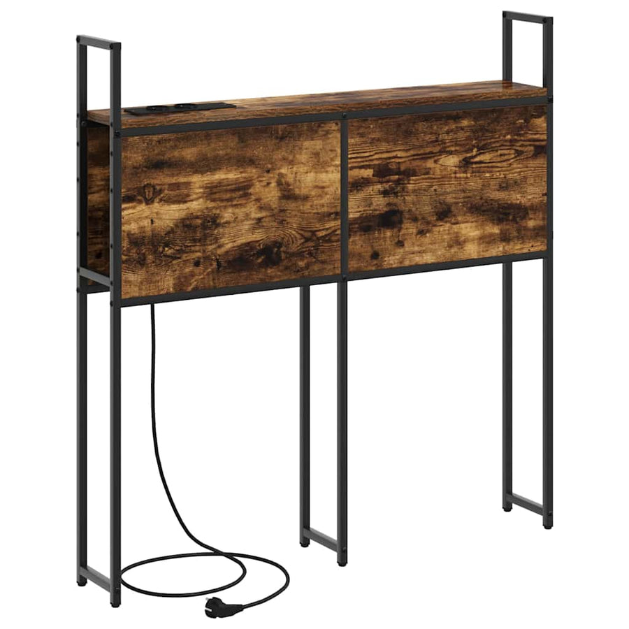 Opberghoofdbord Gerookt eiken 100 cm Bewerkt hout