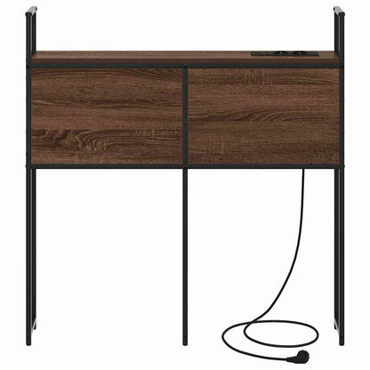 Opberghoofdbord bruin eikenkleur 100 cm Bewerkt hout