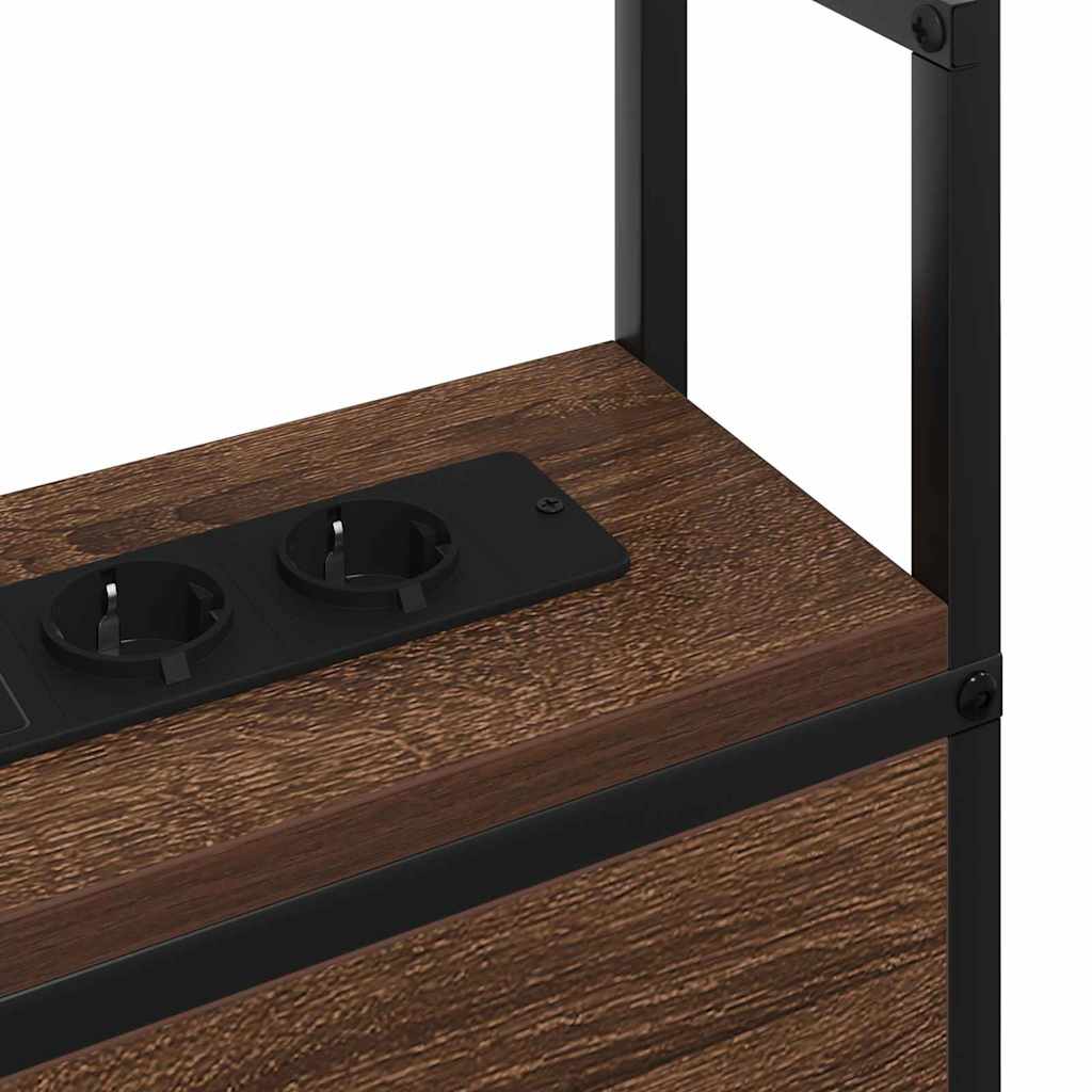 Opberghoofdbord bruin eikenkleur 120 cm Bewerkt hout