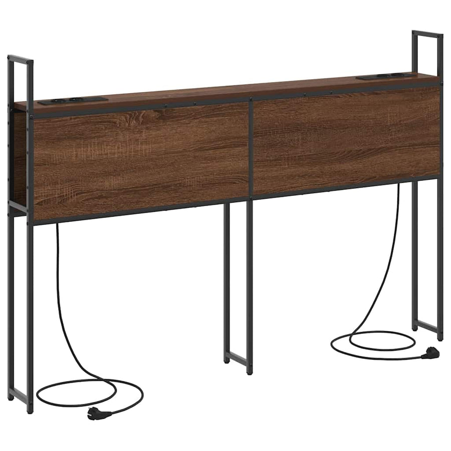 Opberghoofdbord bruin eikenkleur 120 cm Bewerkt hout