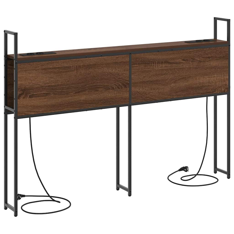 Opberghoofdbord bruin eikenkleur 120 cm Bewerkt hout