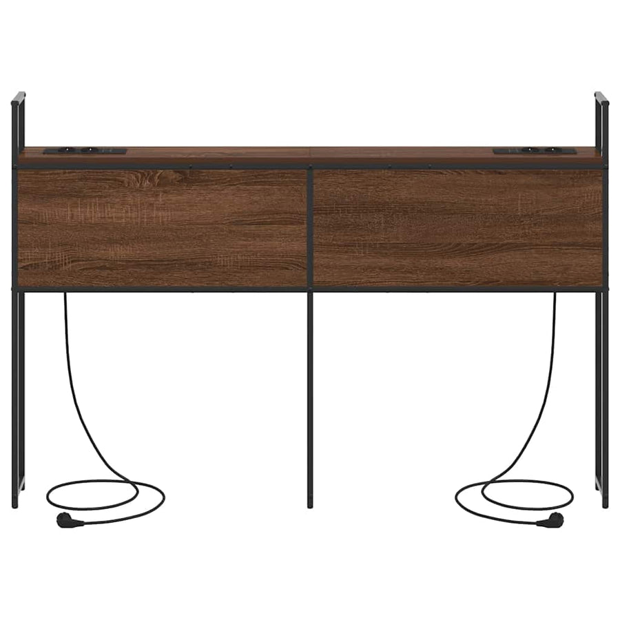 Opberghoofdbord bruin eikenkleur 120 cm Bewerkt hout