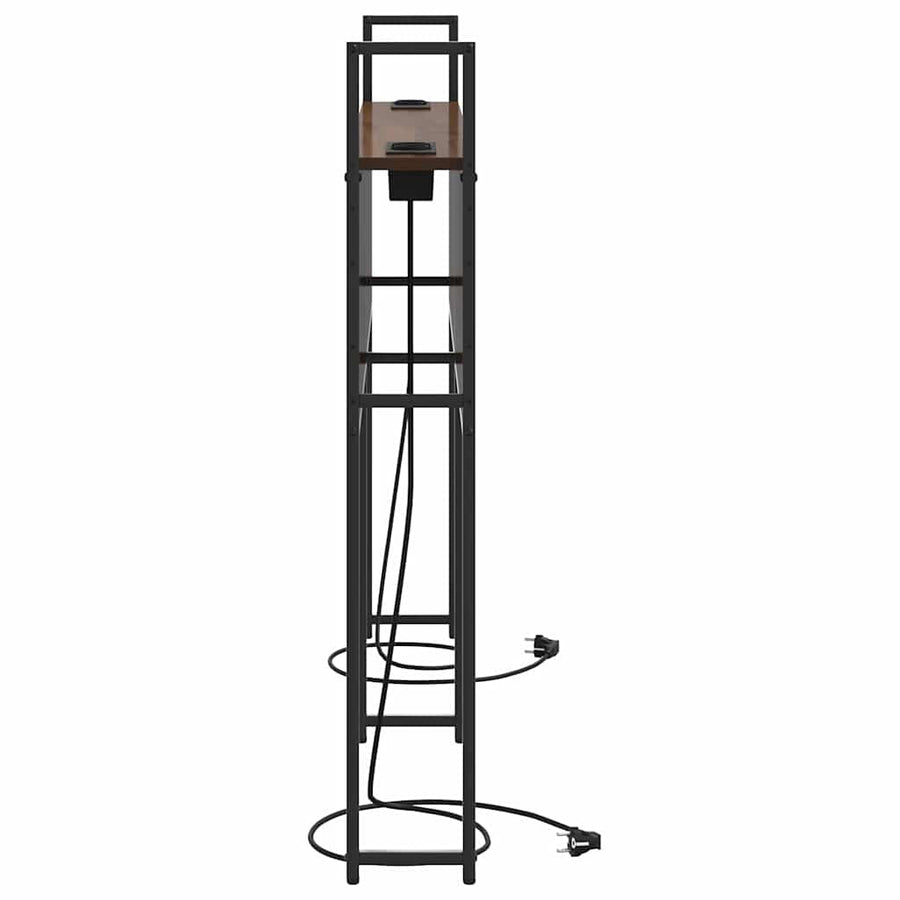 Opberghoofdbord bruin eikenkleur 120 cm Bewerkt hout