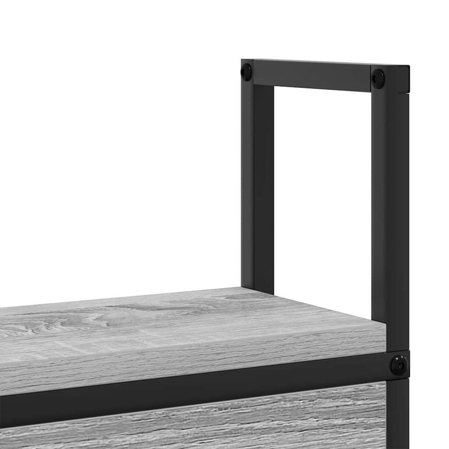 Opberghoofdbord met hoofdeinde met opslag Grijs sonoma 135 cm Bewerkt hout