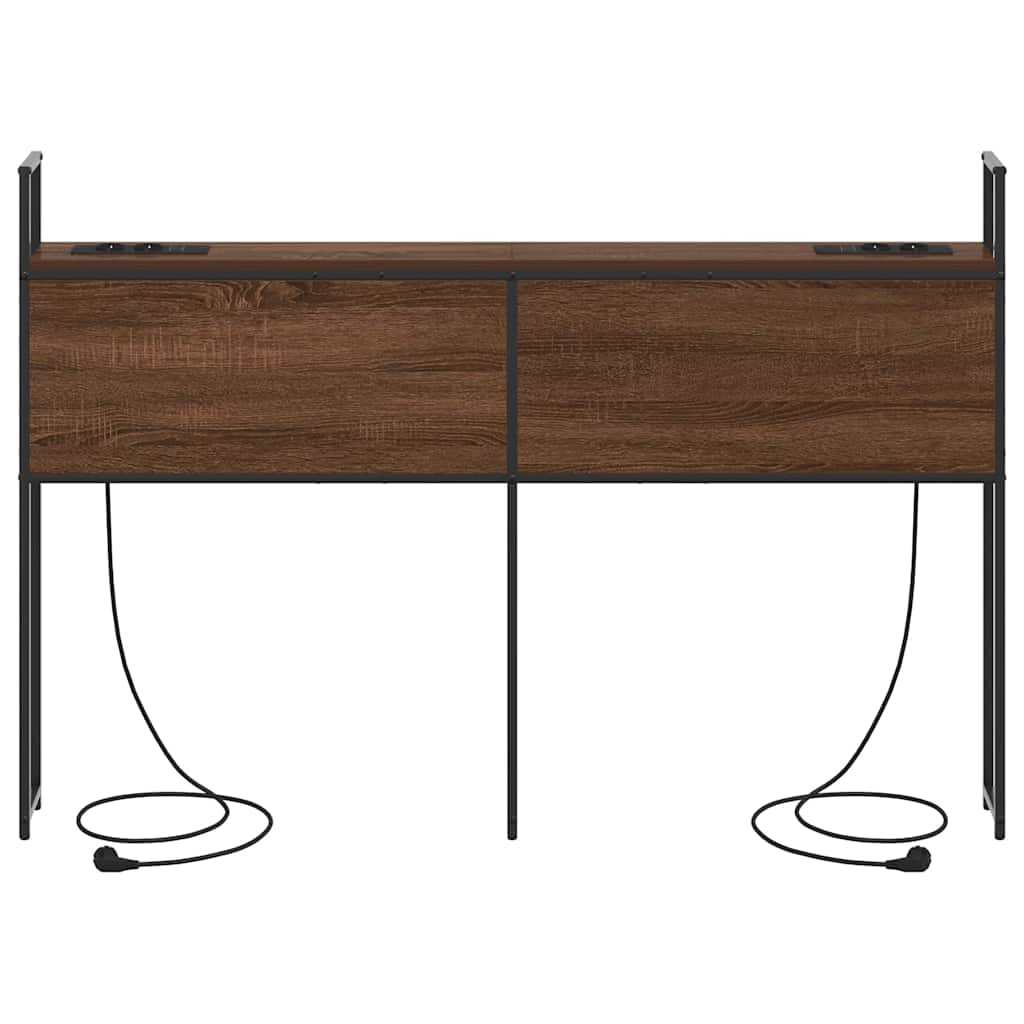 Opberghoofdbord bruin eikenkleur 135 cm Bewerkt hout