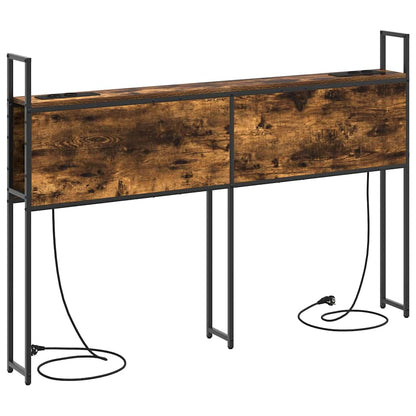 Opberghoofdbord Gerookt eiken 140 cm Bewerkt hout