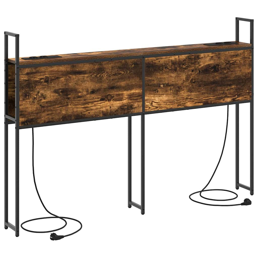 Opberghoofdbord Gerookt eiken 150 cm Bewerkt hout