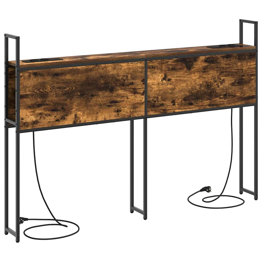 Opberghoofdbord Gerookt eiken 150 cm Bewerkt hout